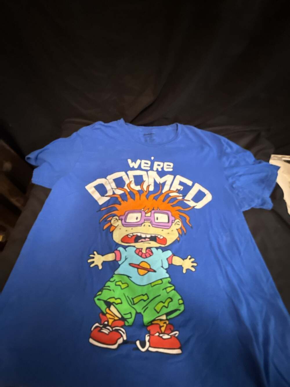 Rugrats Chuckie We're Doomed T-Shirt - Blue